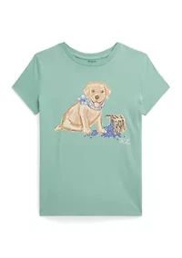 Girls 7-16 Dog-Print Cotton Jersey Tee