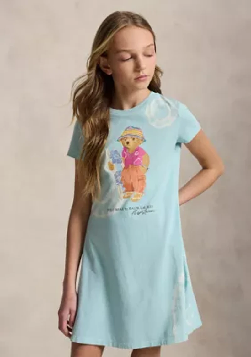 Girls 7-16 Tie-Dye Polo Bear Cotton Jersey Dress