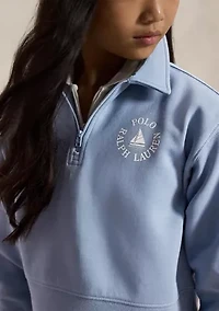 Girls 7-16 Double-Knit Collared Boxy Sweatshirt