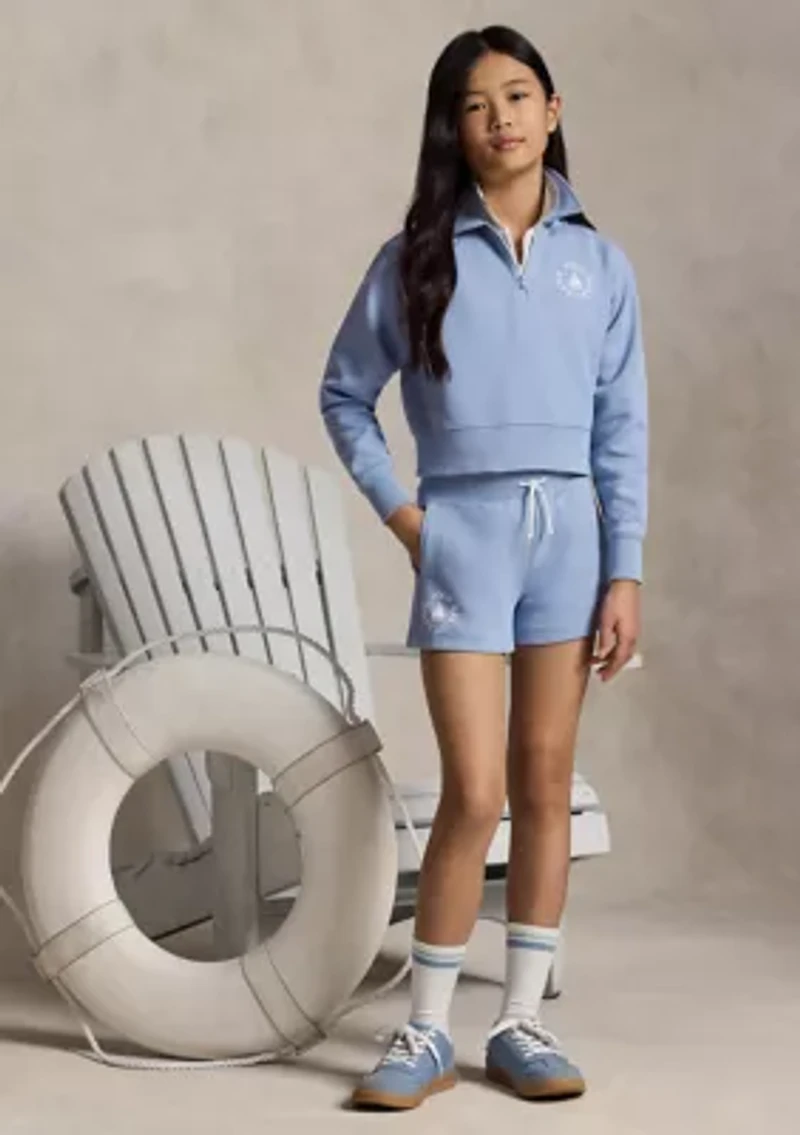 Girls 7-16 Double-Knit Collared Boxy Sweatshirt