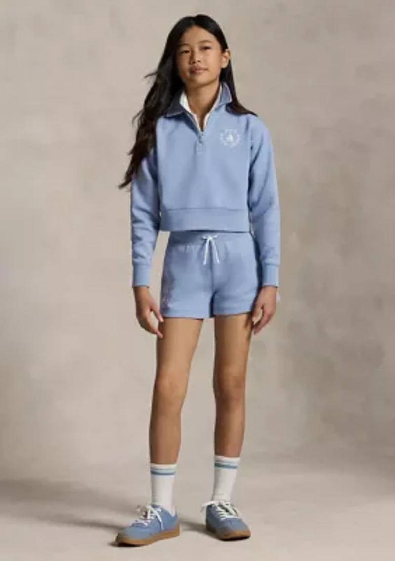 Girls 7-16 Double-Knit Collared Boxy Sweatshirt