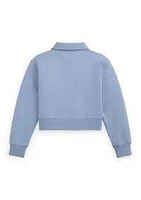Girls 7-16 Double-Knit Collared Boxy Sweatshirt