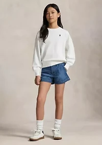 Girls 7-16 Indigo Cotton Denim Short
