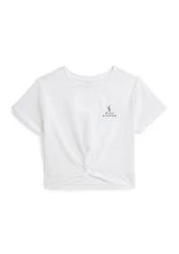 Girls 7-16 Logo Knot-Front Cotton Boxy T-Shirt