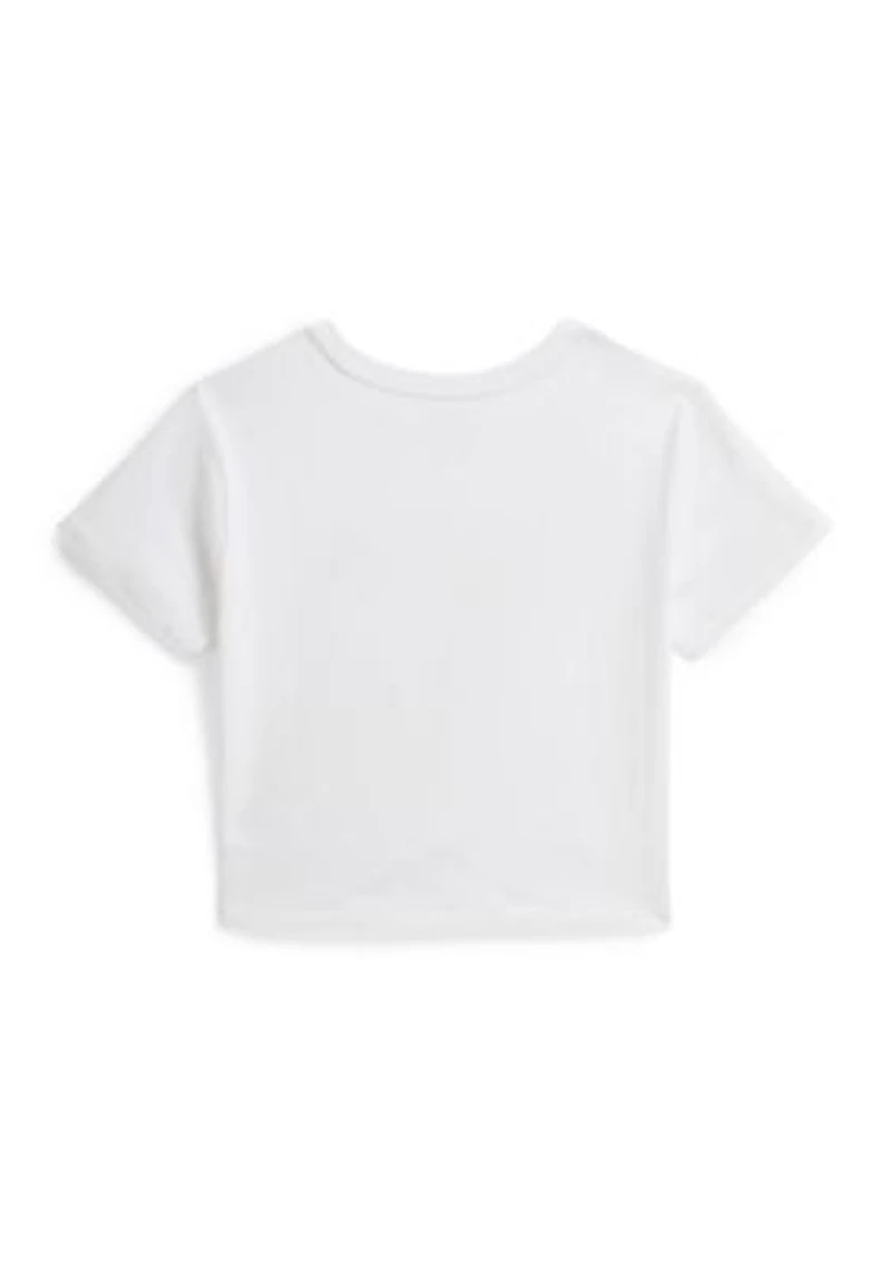 Girls 7-16 Logo Knot-Front Cotton Boxy T-Shirt