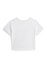 Girls 7-16 Logo Knot-Front Cotton Boxy T-Shirt
