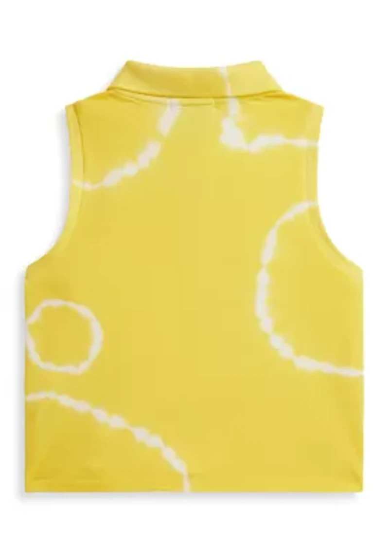 Girls 7-16 Tie-Dye Stretch Mesh Boxy Polo Shirt