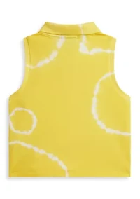 Girls 7-16 Tie-Dye Stretch Mesh Boxy Polo Shirt
