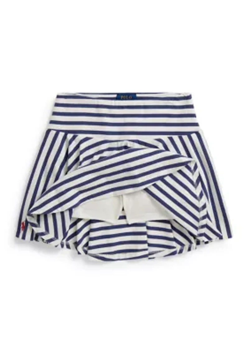 Girls 7-16 Striped Stretch Jersey Shirt & Skort