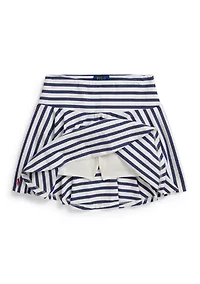 Girls 7-16 Striped Stretch Jersey Shirt & Skort