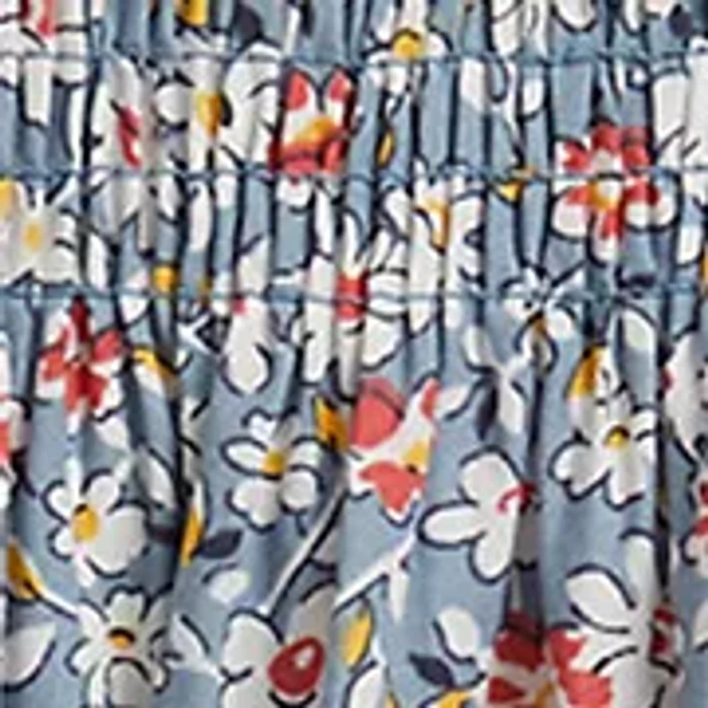 Girls 7-16 Floral Smocked Cotton Poplin Skirt