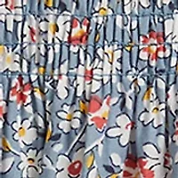 Girls 7-16 Floral Smocked Cotton Poplin Skirt