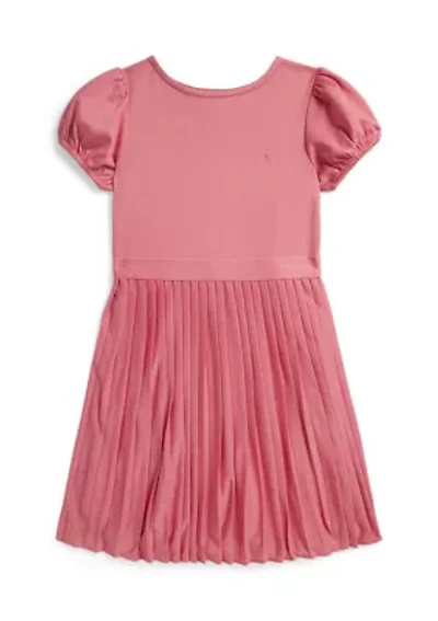 Girls 7-16 Pleated Stretch Ponte Dress