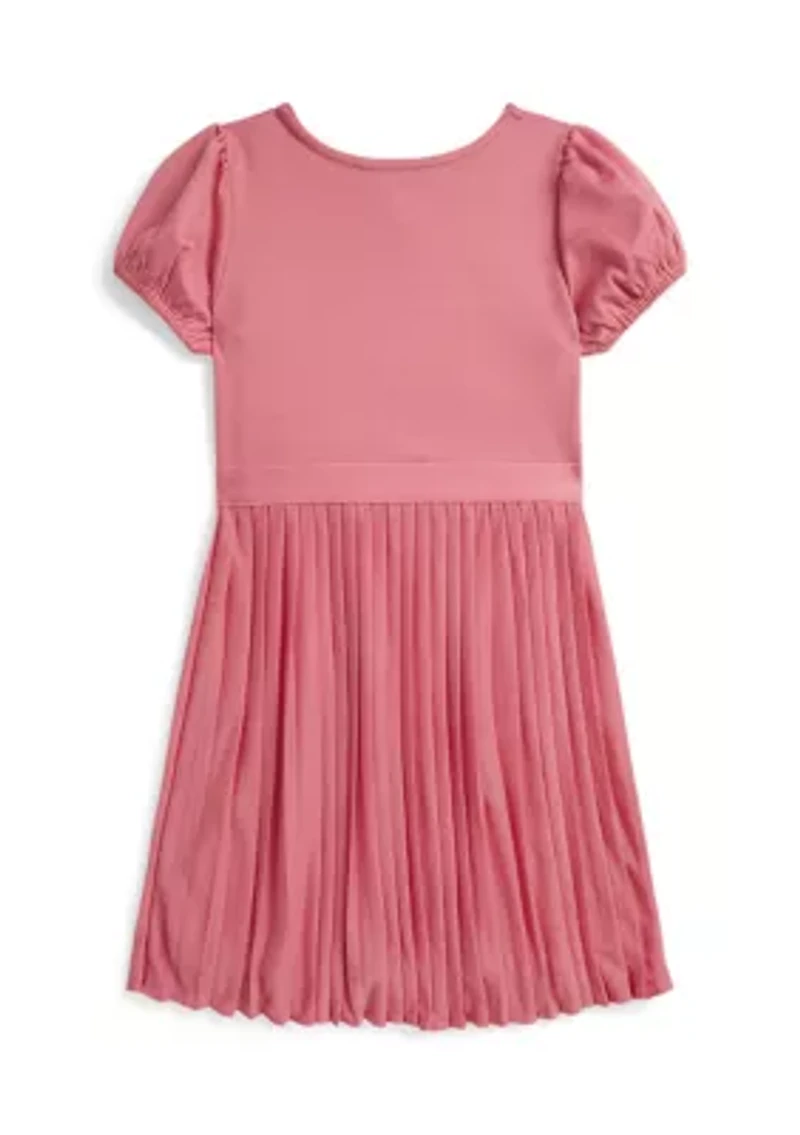 Girls 7-16 Pleated Stretch Ponte Dress