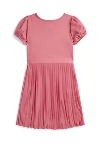 Girls 7-16 Pleated Stretch Ponte Dress