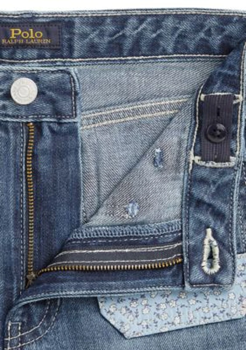 Girls 7-16 Distressed Wide-Leg Cotton Denim Jeans