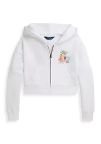Girls 7-16 Polo Bear Terry Boxy Full-Zip Hoodie
