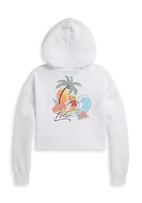 Girls 7-16 Polo Bear Terry Boxy Full-Zip Hoodie