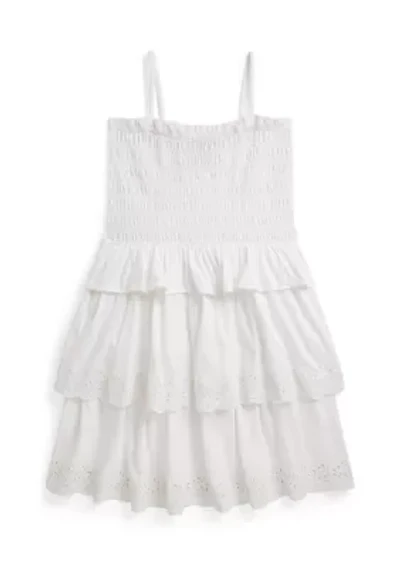 Girls 7-16 Smocked Cotton Jersey Dress