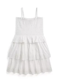 Girls 7-16 Smocked Cotton Jersey Dress