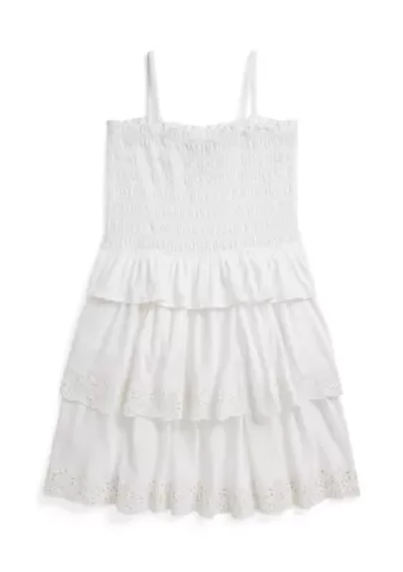 Girls 7-16 Smocked Cotton Jersey Dress