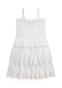 Girls 7-16 Smocked Cotton Jersey Dress