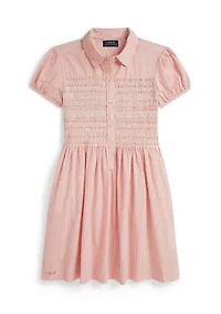 Girls 7-16 Striped Cotton Seersucker Dress