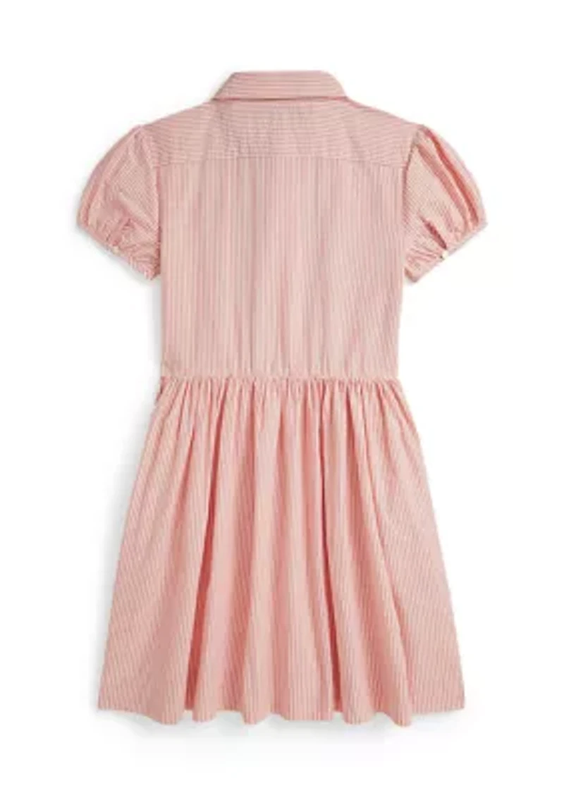 Girls 7-16 Striped Cotton Seersucker Dress