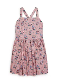 Girls 7-16 Floral-Print Slub Cotton Dress