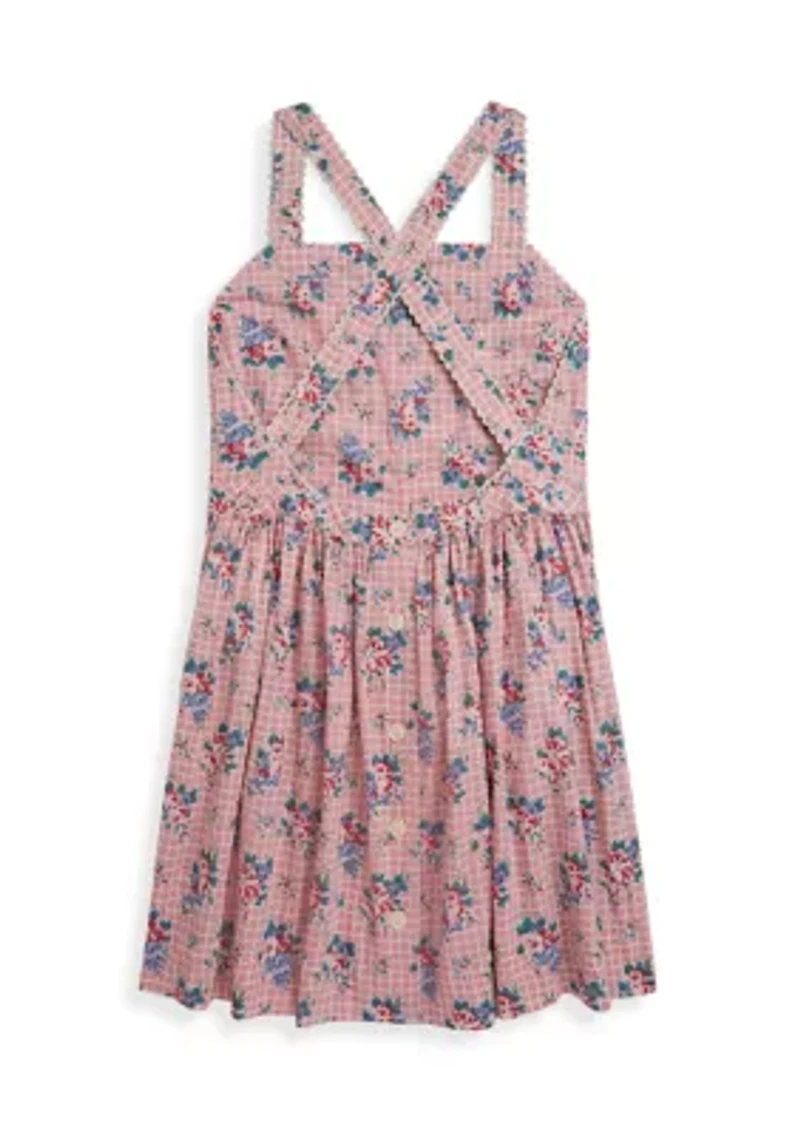 Girls 7-16 Floral-Print Slub Cotton Dress