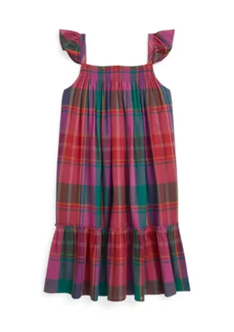 Girls 7-16 Plaid Cotton Madras Dress