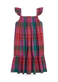 Girls 7-16 Plaid Cotton Madras Dress