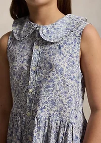 Girls 7-16 Floral Slub Cotton Shirtdress