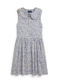 Girls 7-16 Floral Slub Cotton Shirtdress