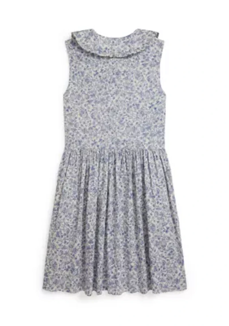 Girls 7-16 Floral Slub Cotton Shirtdress