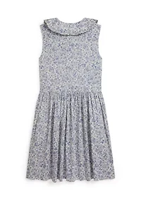 Girls 7-16 Floral Slub Cotton Shirtdress