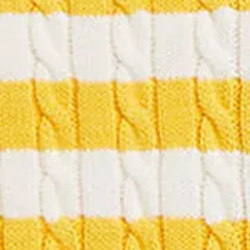 Girls 7-16 Striped Mini-Cable Cotton Cardigan