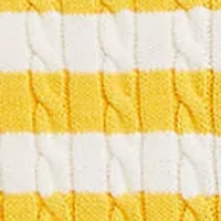 Girls 7-16 Striped Mini-Cable Cotton Cardigan