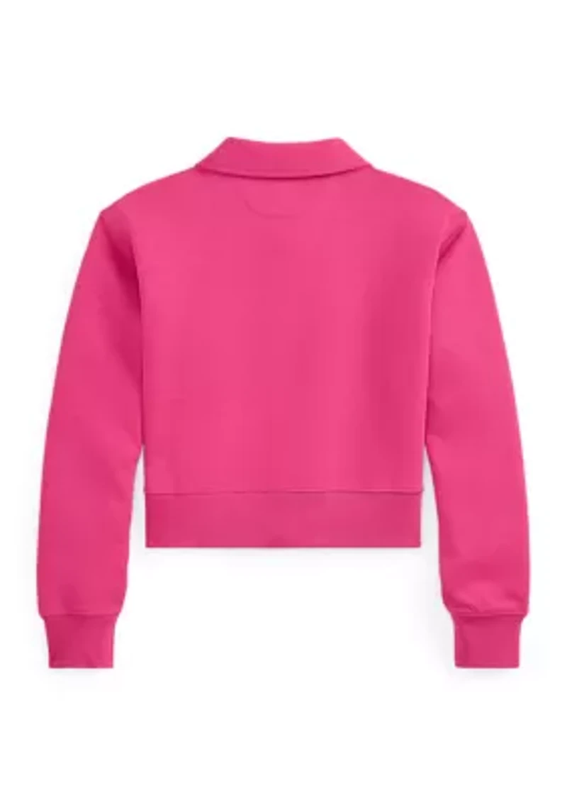 Girls 7-16 Double-Knit Collared Boxy Sweatshirt