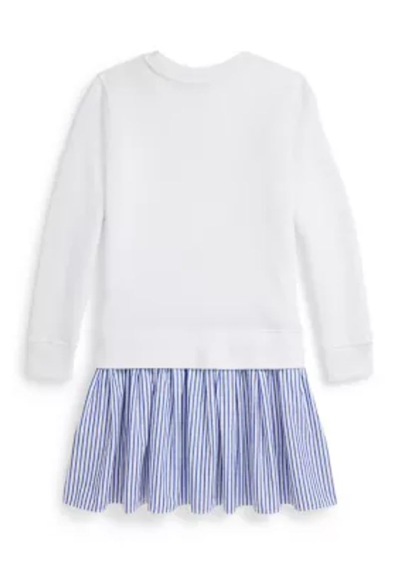 Girls 7-16 Polo Bear Striped-Skirt Fleece Dress