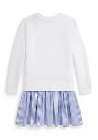 Girls 7-16 Polo Bear Striped-Skirt Fleece Dress