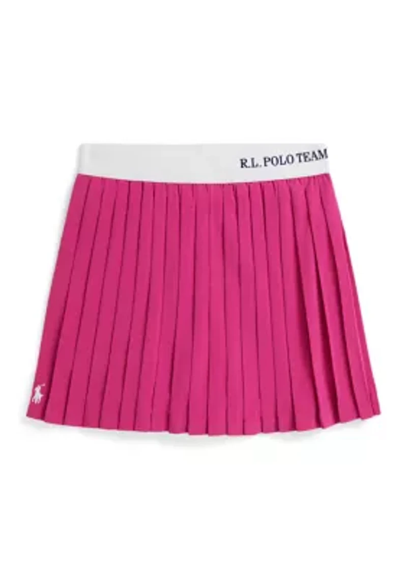 Girls 7-16 Polo Team Pleated Stretch Skort