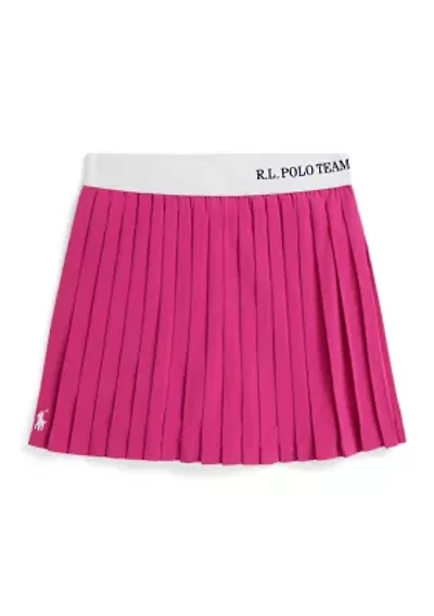 Girls 7-16 Polo Team Pleated Stretch Skort