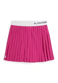 Girls 7-16 Polo Team Pleated Stretch Skort