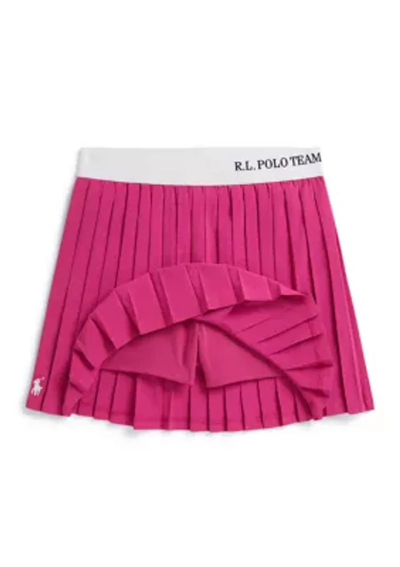 Girls 7-16 Polo Team Pleated Stretch Skort