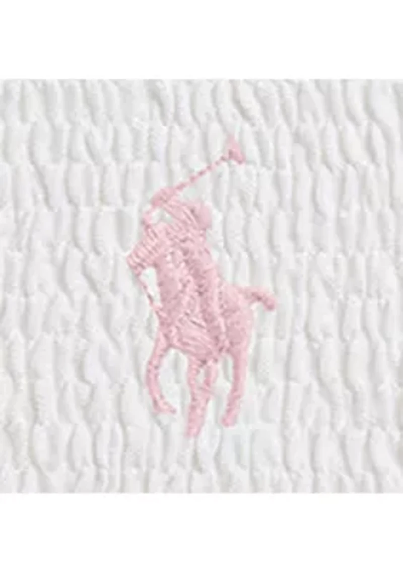 Girls 7-16 Smocked Stretch Mesh Polo Dress