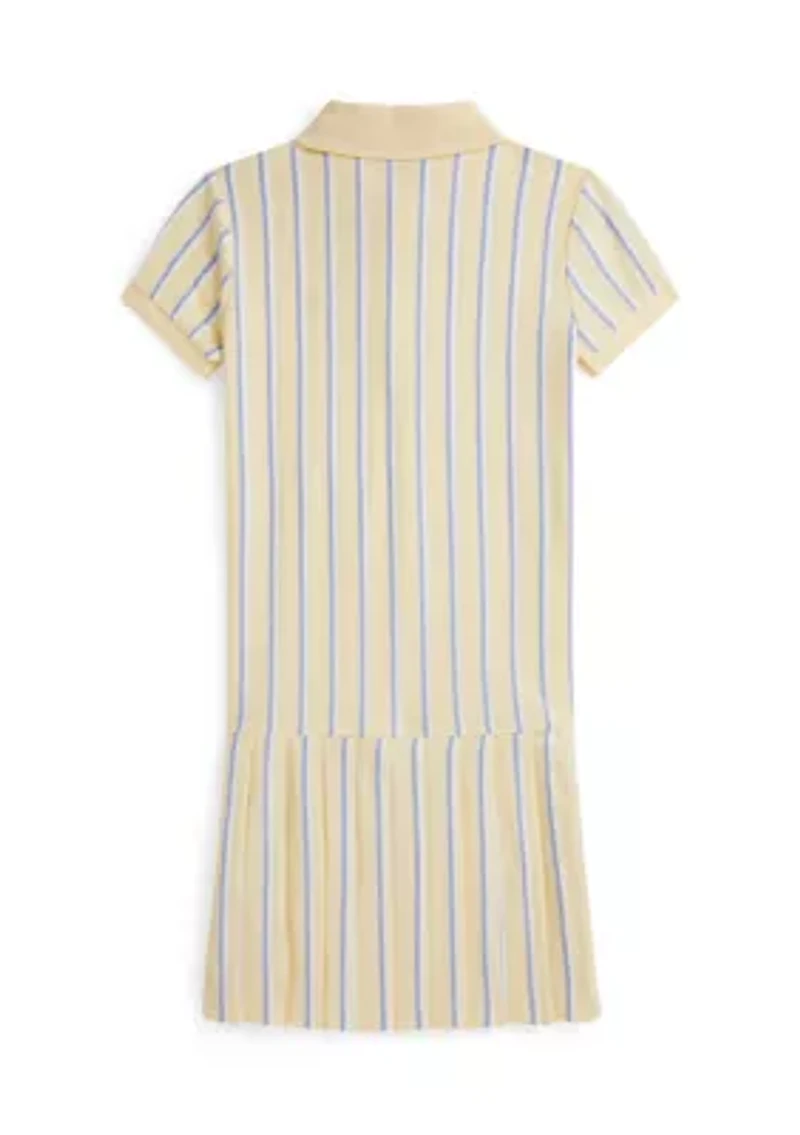 Girls 7-16 Striped Oxford Mesh Polo Dress