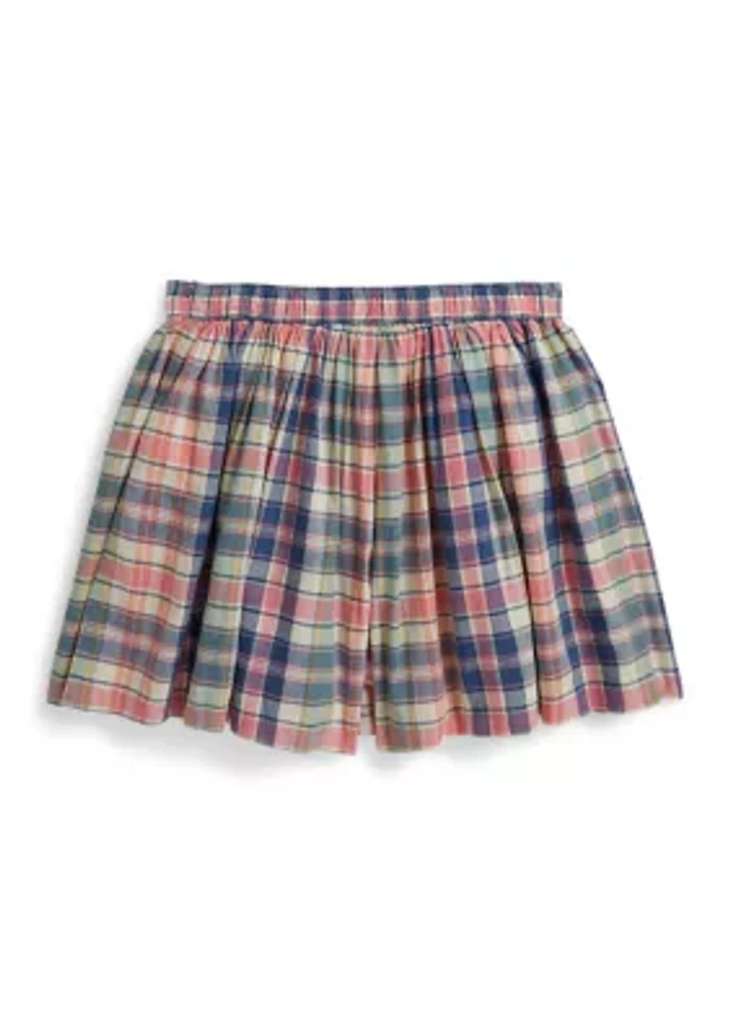 Girls 7-16 Plaid Cotton Wrap Skort