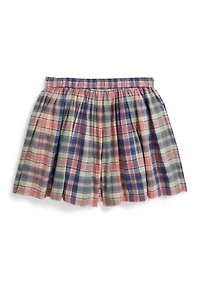 Girls 7-16 Plaid Cotton Wrap Skort