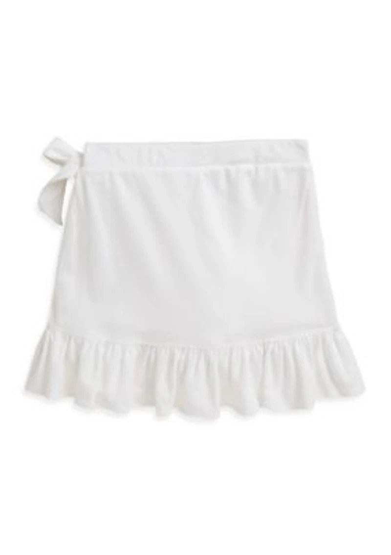 Girls 7-16 Ruffled Stretch Mesh Wrap Skort
